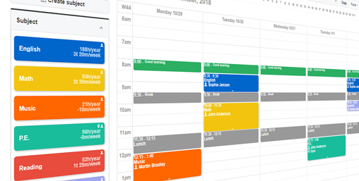 Realtime hour count in schedules in Docendo