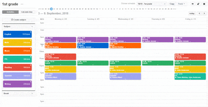 School scheduling/timetabling software drag and drop